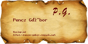Pencz Gábor névjegykártya
