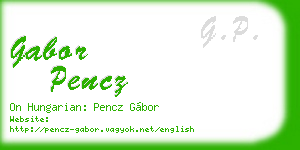 gabor pencz business card